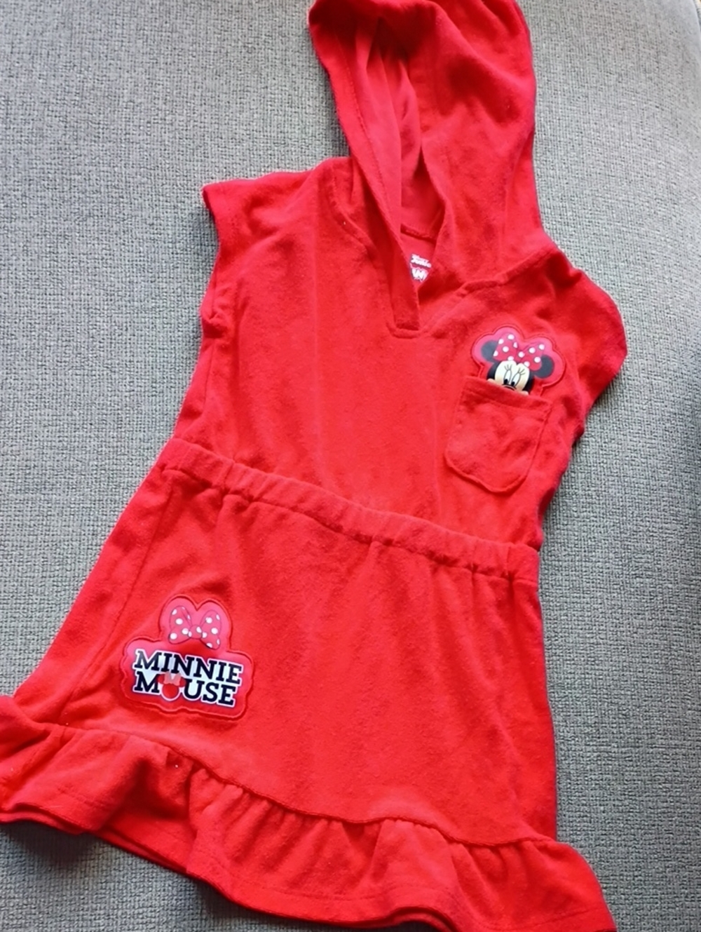 Minnie Mouse Hooded Swim Suit Coverup Or Dress